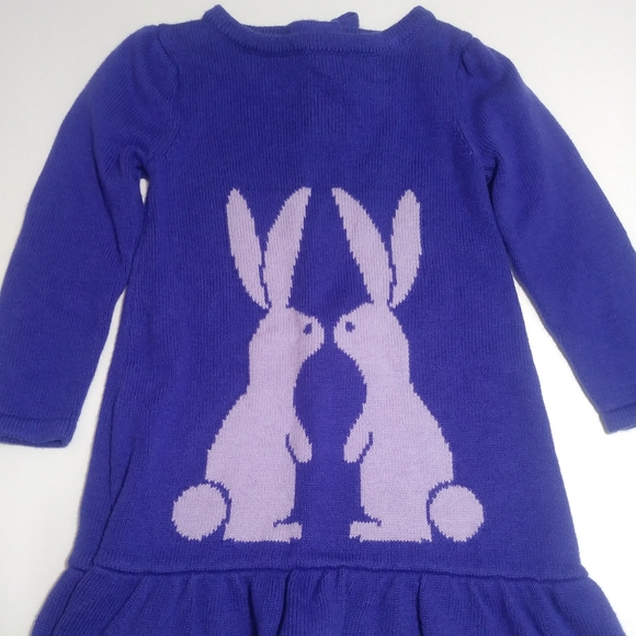 GYMBOREE Bunny Sweater Dress 2T Purple - Picture 6 of 6